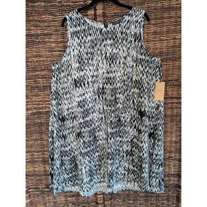 NWT Halogen Ikat Print Tank Dress Womens 3X Flowy Lightweight Office Work Party